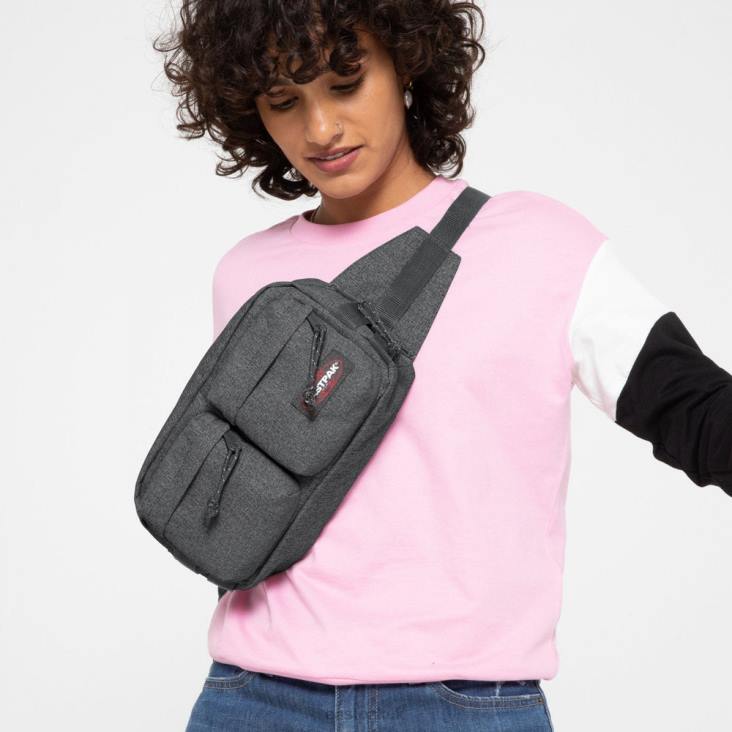 eastpak_bumbag_double_black_denim_ltzj297_bags.jpg Eastpak Bumbag Double Black Denim LTZJ297 Bags - Image 1